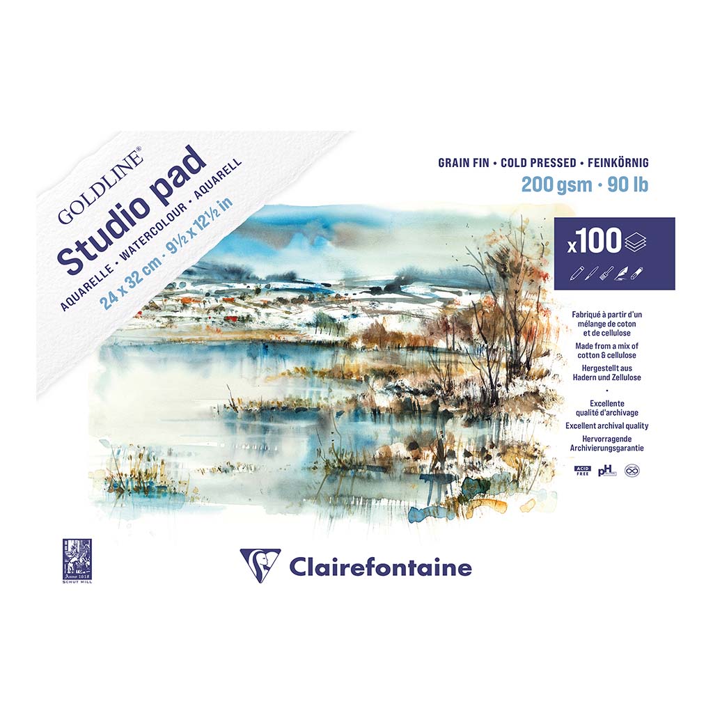 Goldline Studio Watercolour Pad 24x32cm 100sh - Cafe Supply