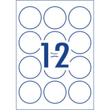 Avery Label L7104REV Round White 60mm 12up 10 Sheets - Cafe Supply