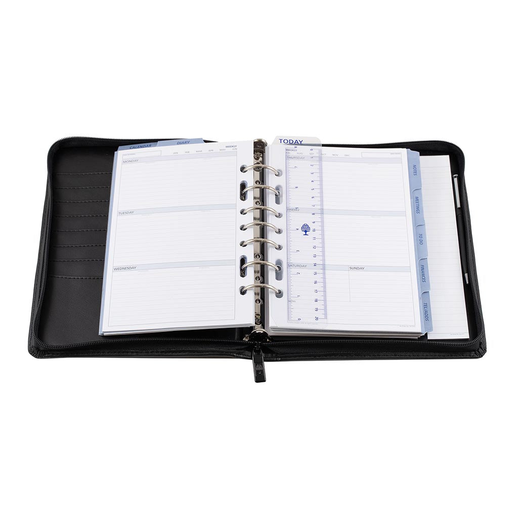 Debden Desk Dayplanner with Zip Closure Black - Cafe Supply