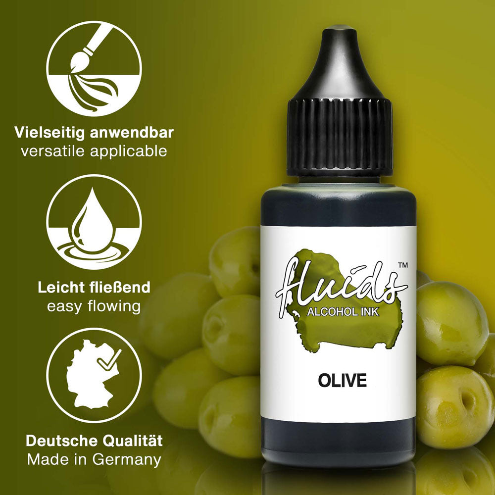 Octopus Fluids Alcohol Ink Olive Green 30ml - Cafe Supply