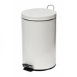 12L White Powder Coated Pedal Bin - Cafe Supply