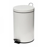 12L White Powder Coated Pedal Bin - Cafe Supply