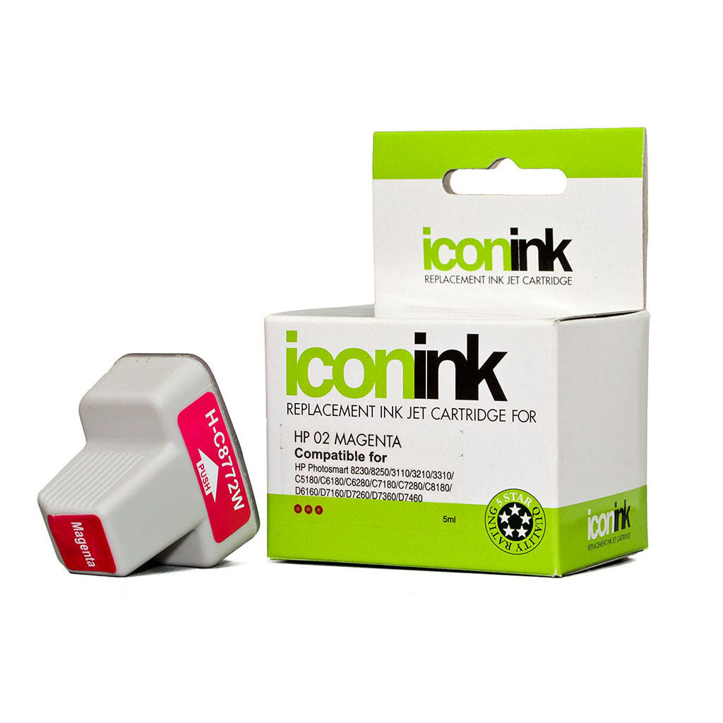 Icon Compatible HP 02 Magenta Ink Cartridge (C8772WA) - Cafe Supply