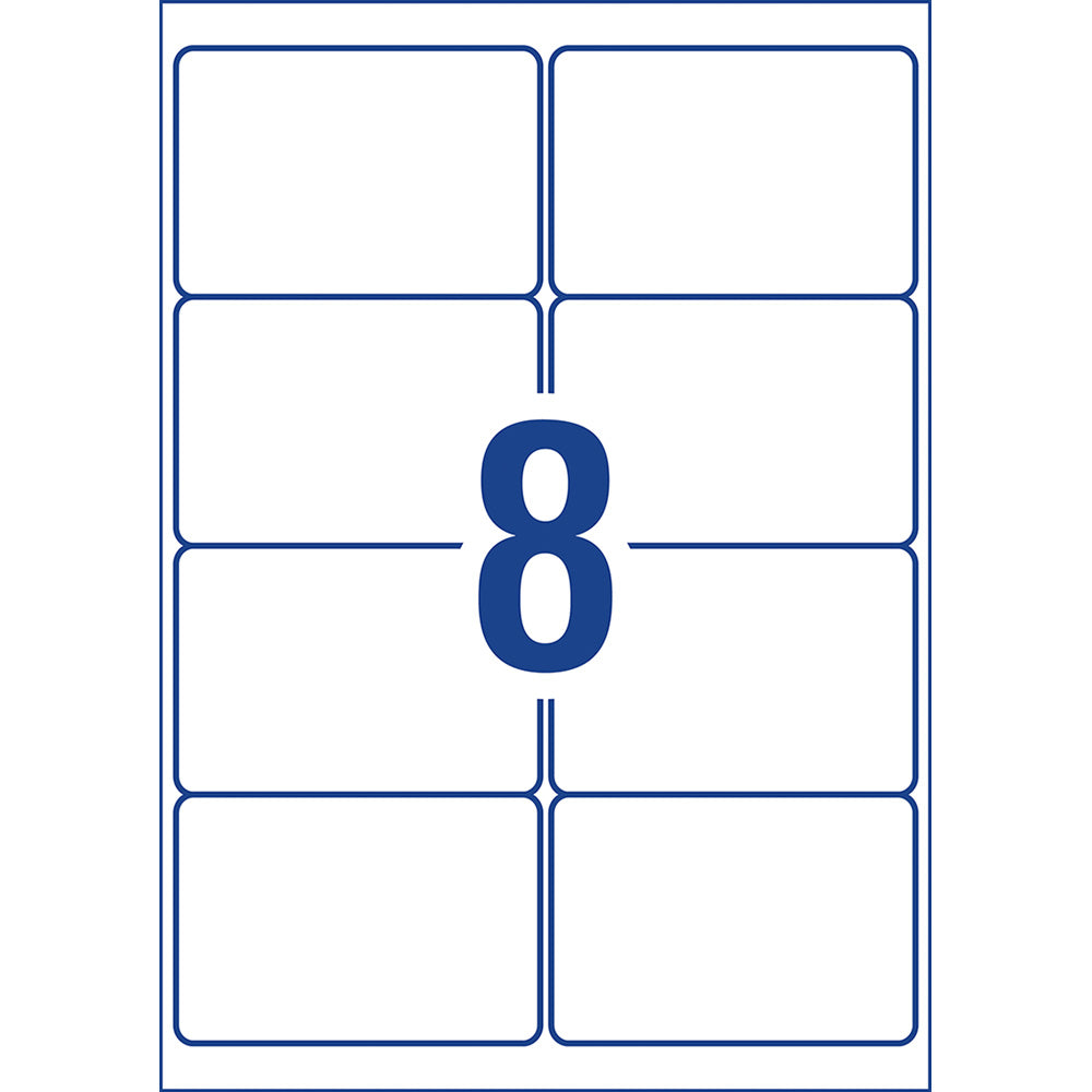 Avery Weather Resistant Removable Label L4715 Laser 99.1x67.7mm White 8up 20 Sheets - Cafe Supply