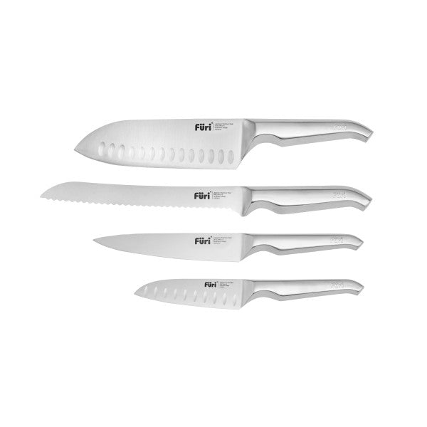 Furi Stone Knife Block Set Black and White Terrazzo 5 Piece