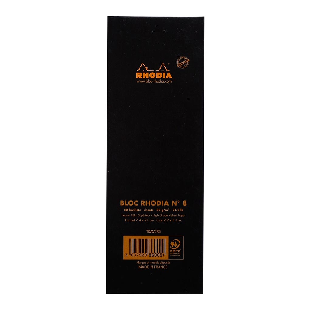 Rhodia Bloc Pad No. 8 Shopping Lined Black - Cafe Supply