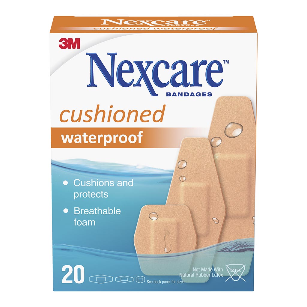 Nexcare Bandages Cushioned Waterproof, Pack of 20 - Cafe Supply