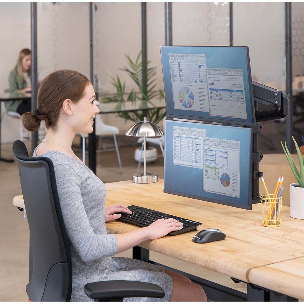 Fellowes Monitor Arm Platinum Dual Stacking - Cafe Supply