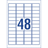 Avery Weather Resistant Removable Label L4778 Laser 45.7x21.2mm White 48up 20 Sheets - Cafe Supply