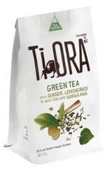 Ti Ora Green Tea With Ginger Lemongrass & New Zealand Kawakawa Pyramid Tea Bags 15pk - Cafe Supply