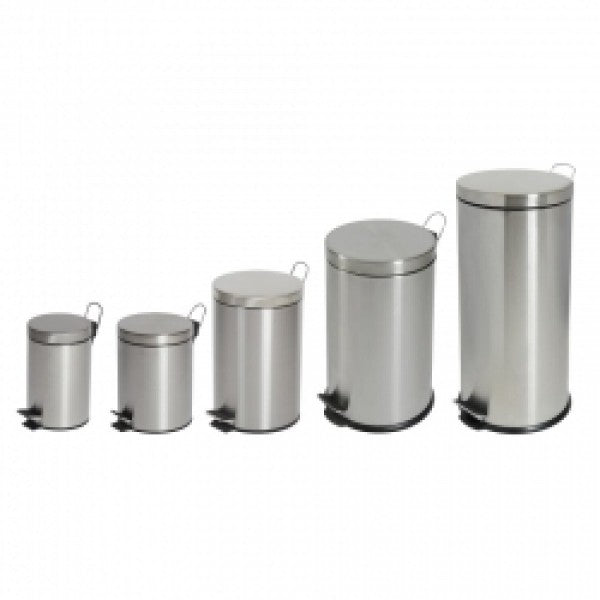 5L Round Stainless Steel Pedal Bin - Cafe Supply