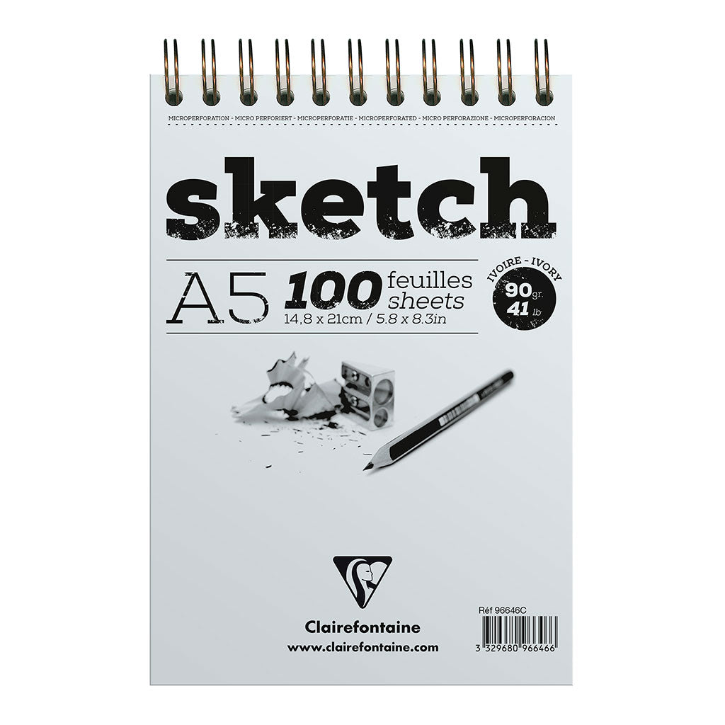 Clairefontaine Sketch Spiral Pad A5 Ivory - Cafe Supply