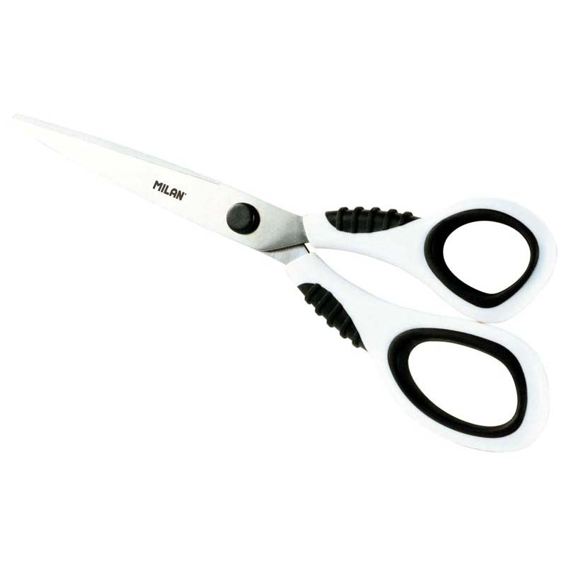 Milan Office Scissors Black On White 205mm 8 Inch - Cafe Supply
