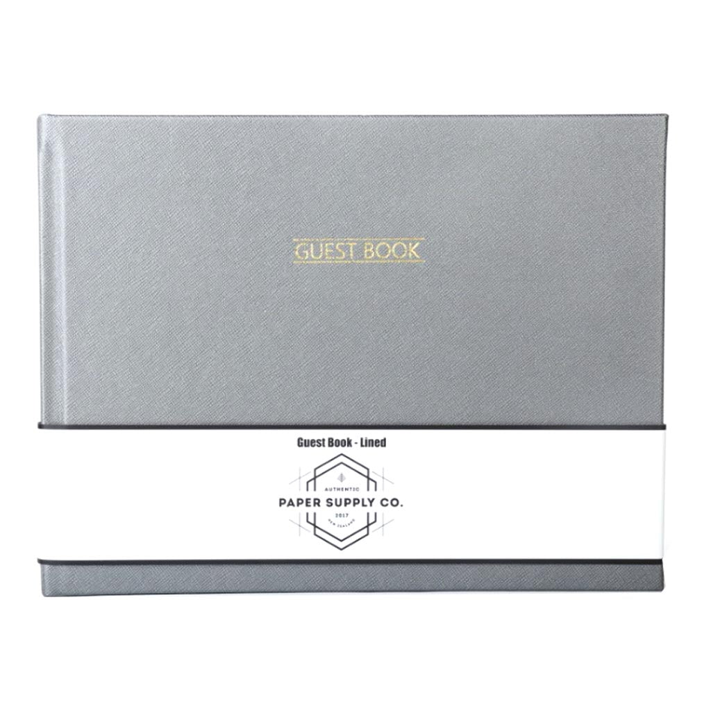 OSC Citta Guest Book Silver - Cafe Supply