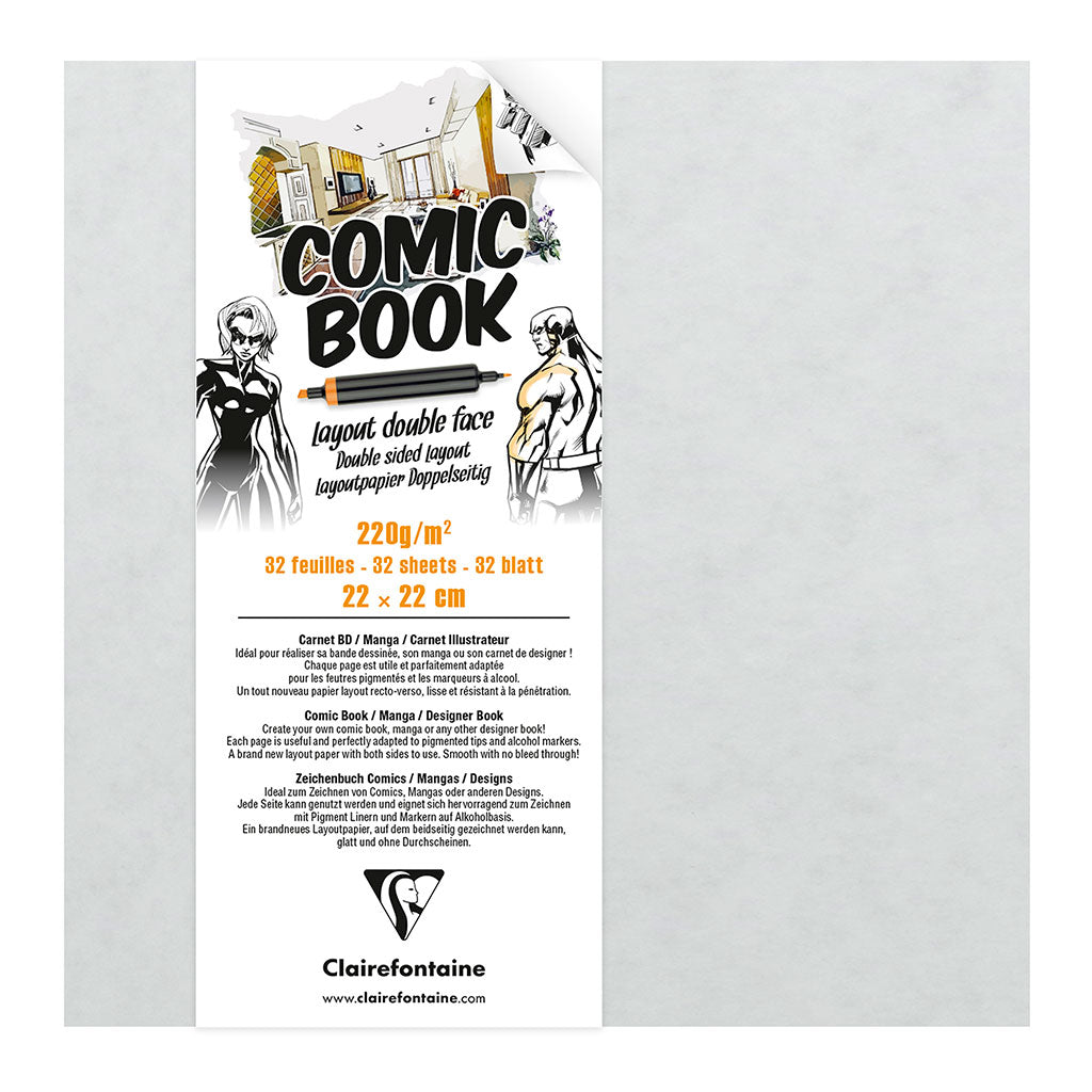 Clairefontaine Comic Book 22x22cm 220g 32sh - Cafe Supply