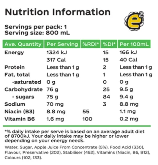 e2 Mango Liquid Energy Fruit Drink 800ml - Cafe Supply
