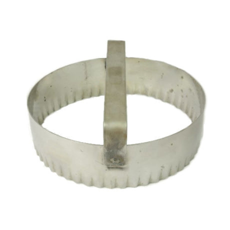 127mm Fluted round dough cutter S/Steel with handle - Cafe Supply