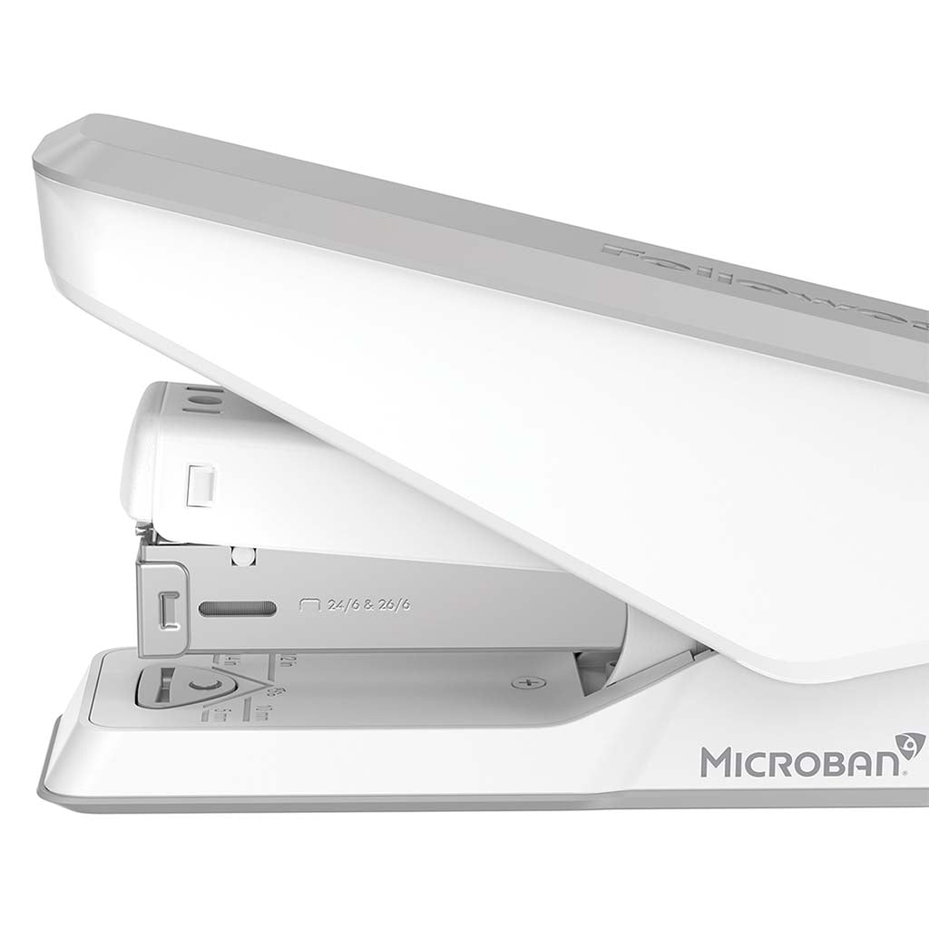 Fellowes LX840 EasyPress Half Strip Stapler White - Cafe Supply