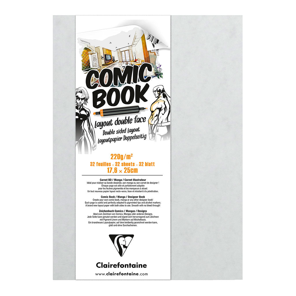 Clairefontaine Comic Book 17.6x25cm 220g 32sh - Cafe Supply