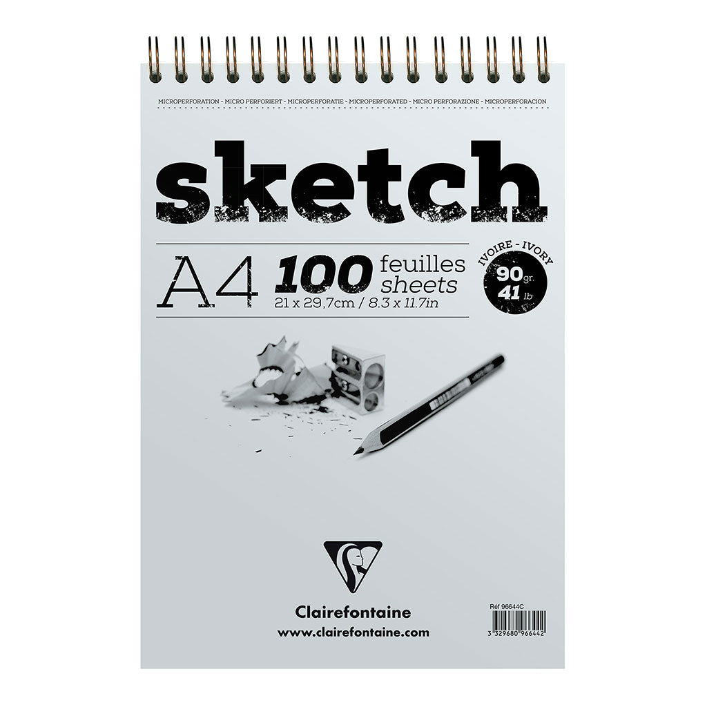 Clairefontaine Sketch Spiral Pad A4 Ivory - Cafe Supply