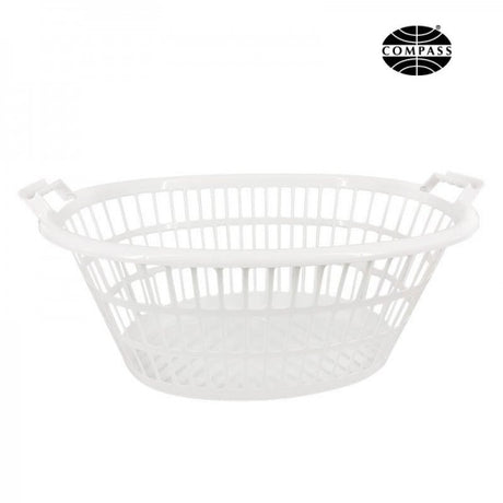 White Laundry Basket - Cafe Supply