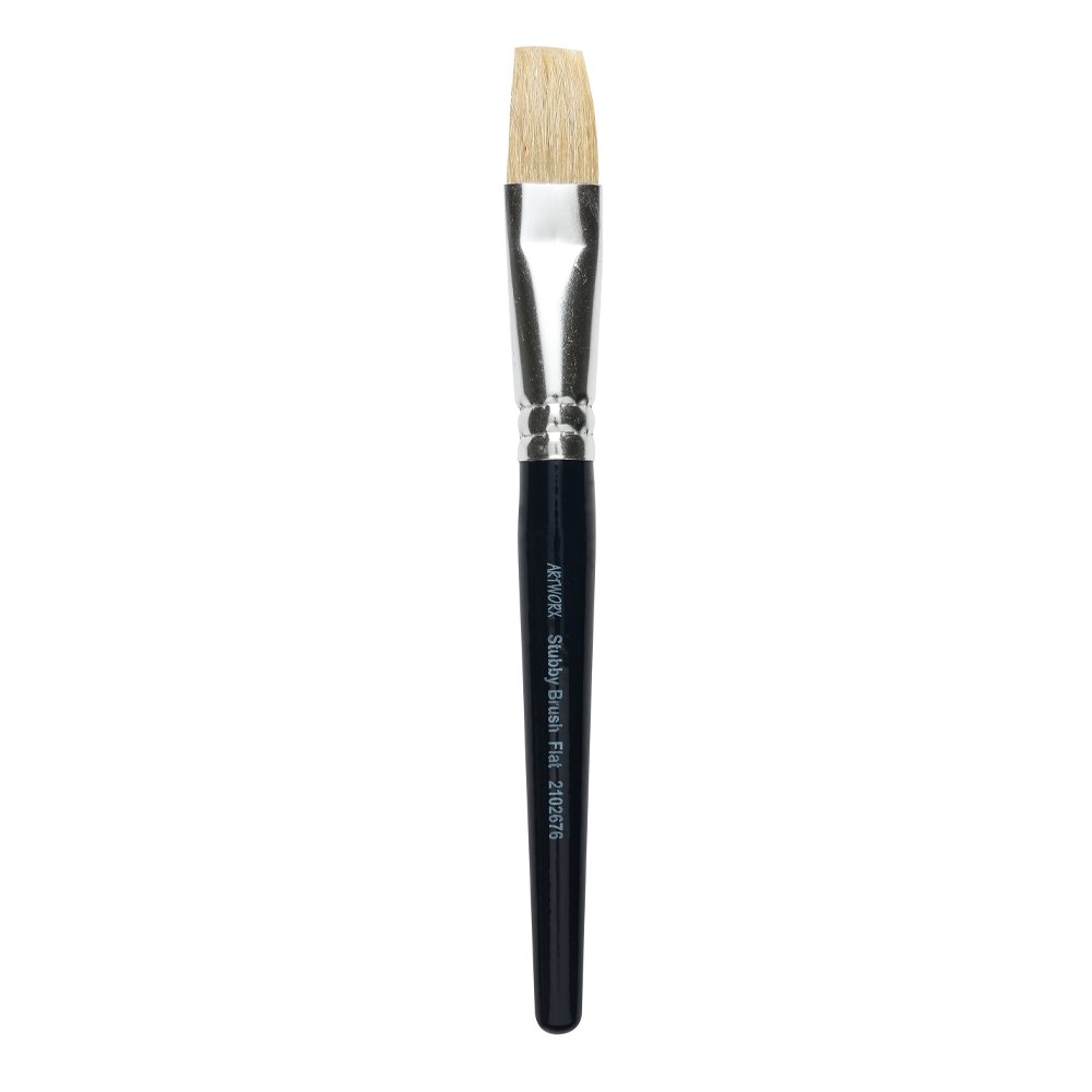 Artworx Paint Brush Stubby Flat 18mm Pk/4 - Cafe Supply