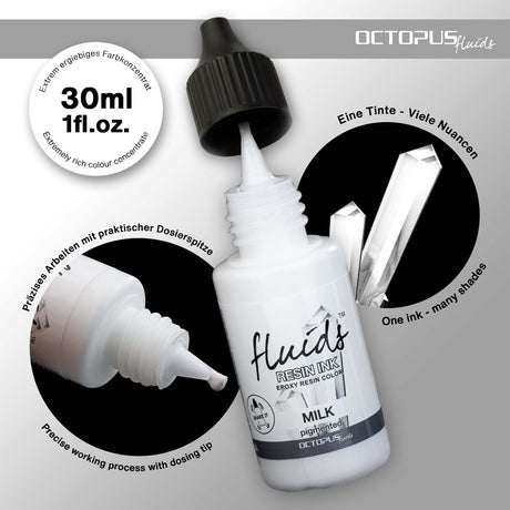 Octopus Fluids Resin Ink Milk White Petri Dish Effect 30ml - Cafe Supply