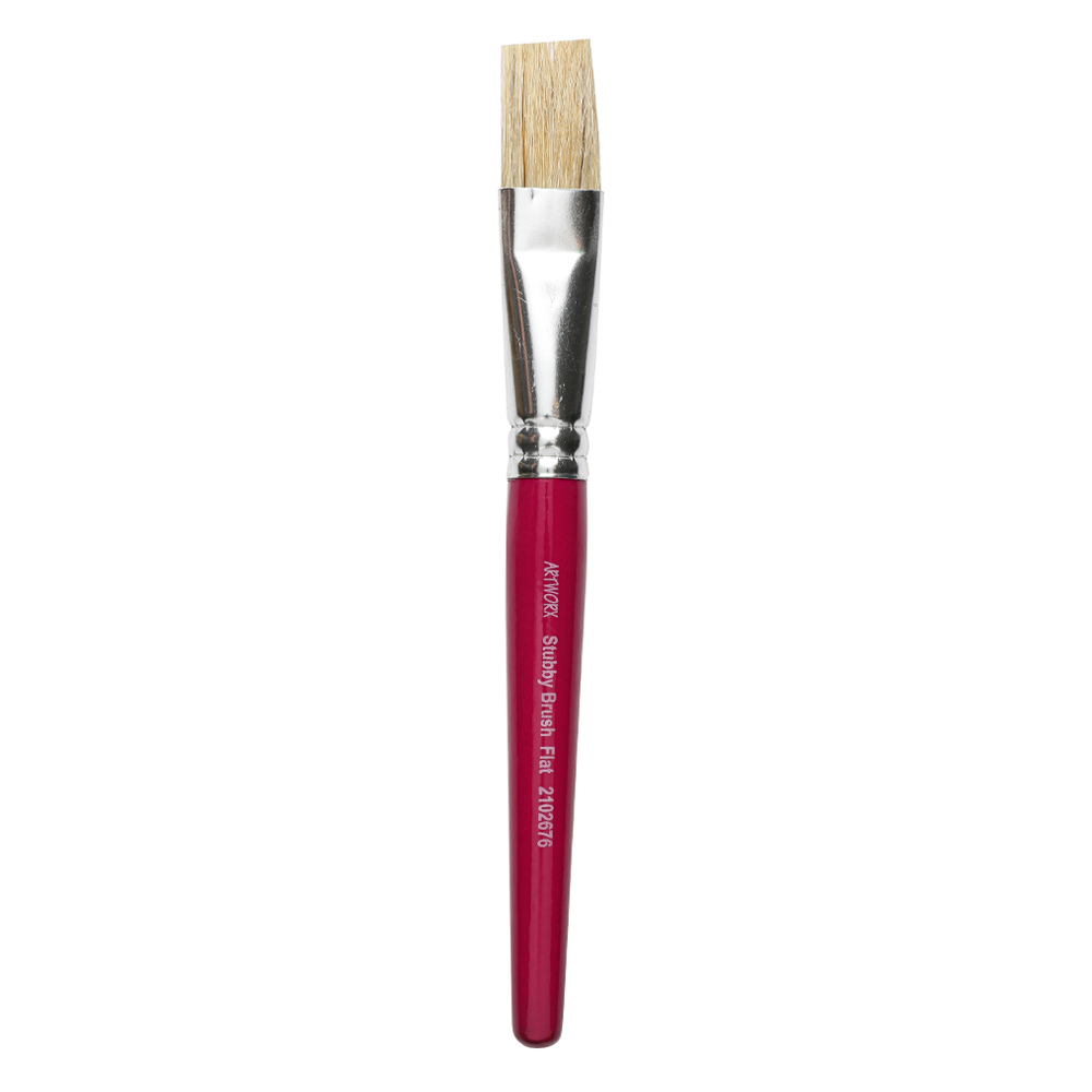 Artworx Paint Brush Stubby Flat 18mm Pk/4 - Cafe Supply