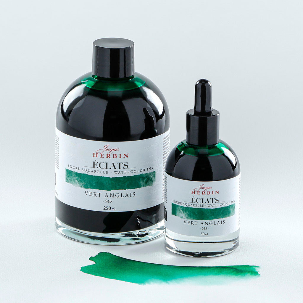 Jacques Herbin Eclats Watercolour Ink 545 British Racing Green 250ml - Cafe Supply