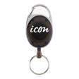 Icon Retractable Snap Lock Key and ID Card Holder Charcoal Retail - Cafe Supply