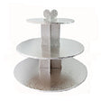 Cupcake Silver Stand, 3 Tier, 36cm base, 33cm high - Cafe Supply