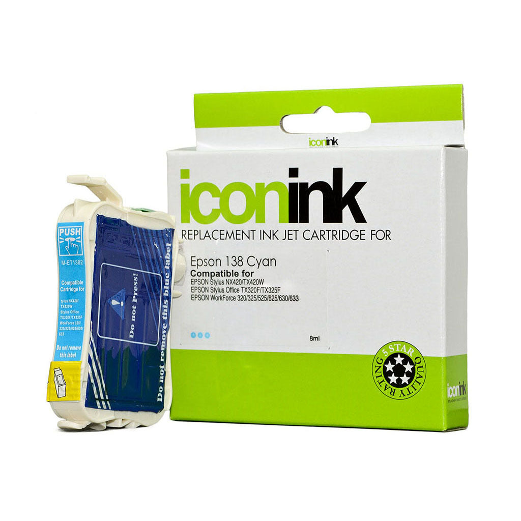Icon Compatible Epson 138 Cyan Ink Cartridge - Cafe Supply