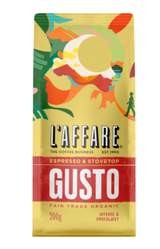 L'affare Gusto Espresso & Stovetop Fair Trade Organic Coffee 200g - Cafe Supply