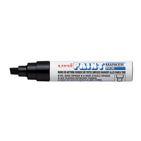 Uni Paint Marker 4.0-8.5mm Chisel Tip Black PX-30 - Cafe Supply