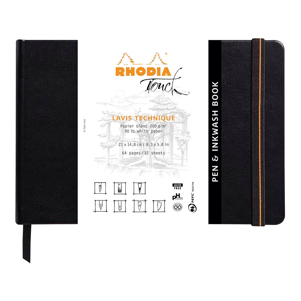 Rhodia Touch Pen and Inkwash Book A5 Landscape Blank - Cafe Supply