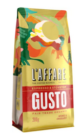 L'affare Gusto Espresso & Stovetop Fair Trade Organic Coffee 200g - Cafe Supply