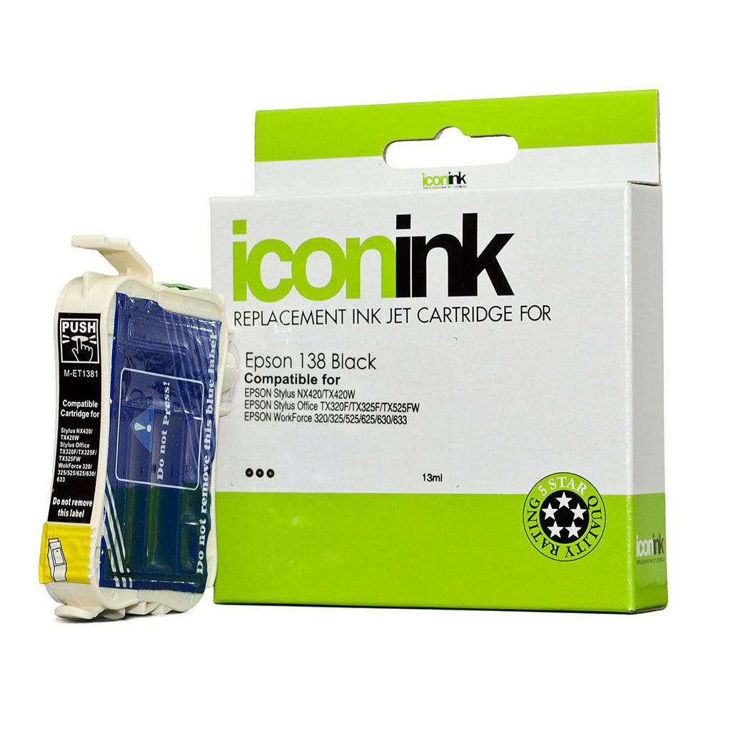 Icon Compatible Epson 138 Black Ink Cartridge - Cafe Supply