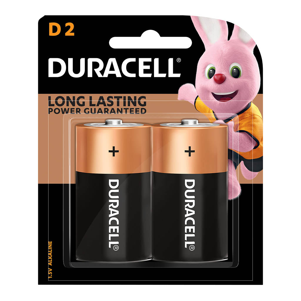 Duracell Coppertop Alkaline D Battery, Pack of 2 - Cafe Supply