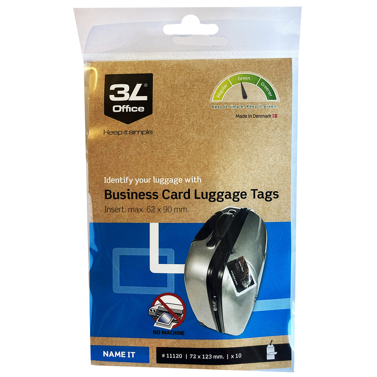 3L Luggage Tags 40x165mm x4 Pack