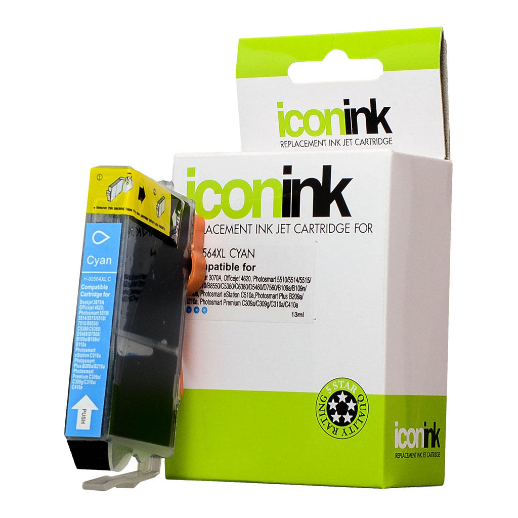 Icon Compatible HP 564 Cyan XL Ink Cartridge (CB323WA) - Cafe Supply