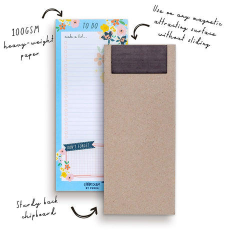Pukka Carpe Diem Magnetic To Do List Dtizy Floral - Cafe Supply