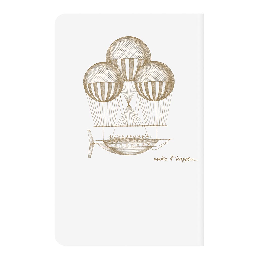 Flying Spirit Sewn Notebook 9x14cm White - Cafe Supply