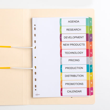Avery Customisable Table Of Contents A4 1-10 Tabs Coloured L7411-10 - Cafe Supply