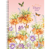 Collins J. Brinkman Flower Series 230x167MM Week To View Wiro Diary Even Year - Cafe Supply