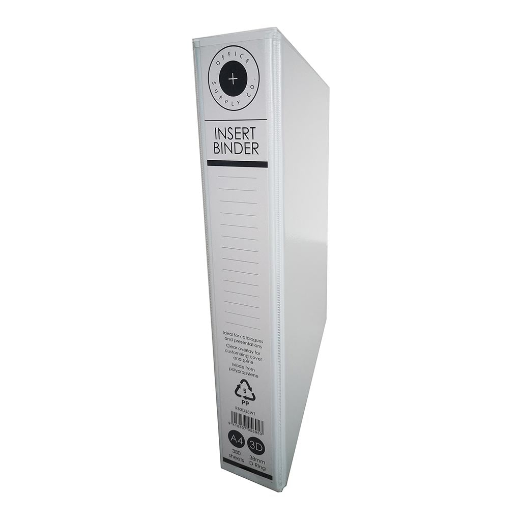 OSC Insert Binder A4 3D 38mm White - Cafe Supply
