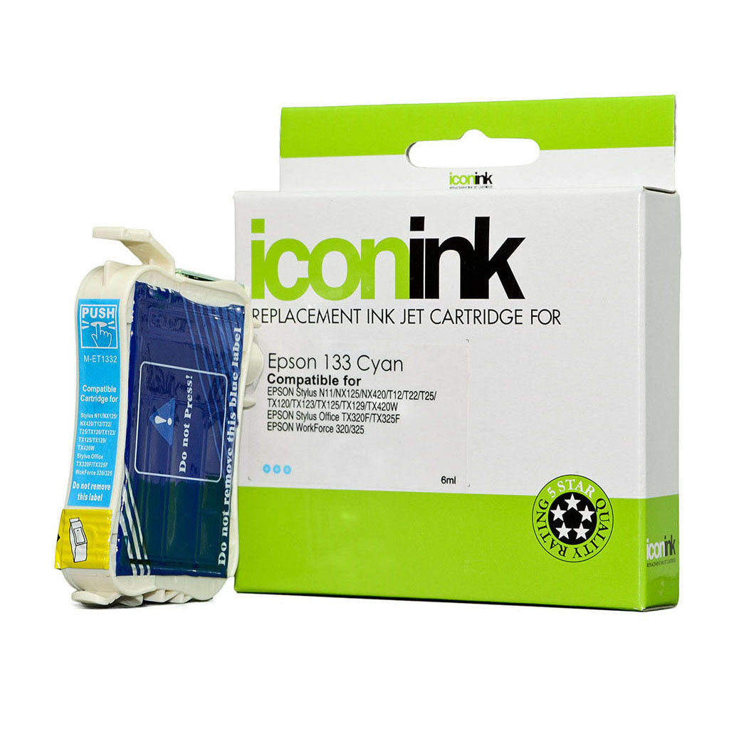 Icon Compatible Epson 133 Cyan Ink Cartridge - Cafe Supply