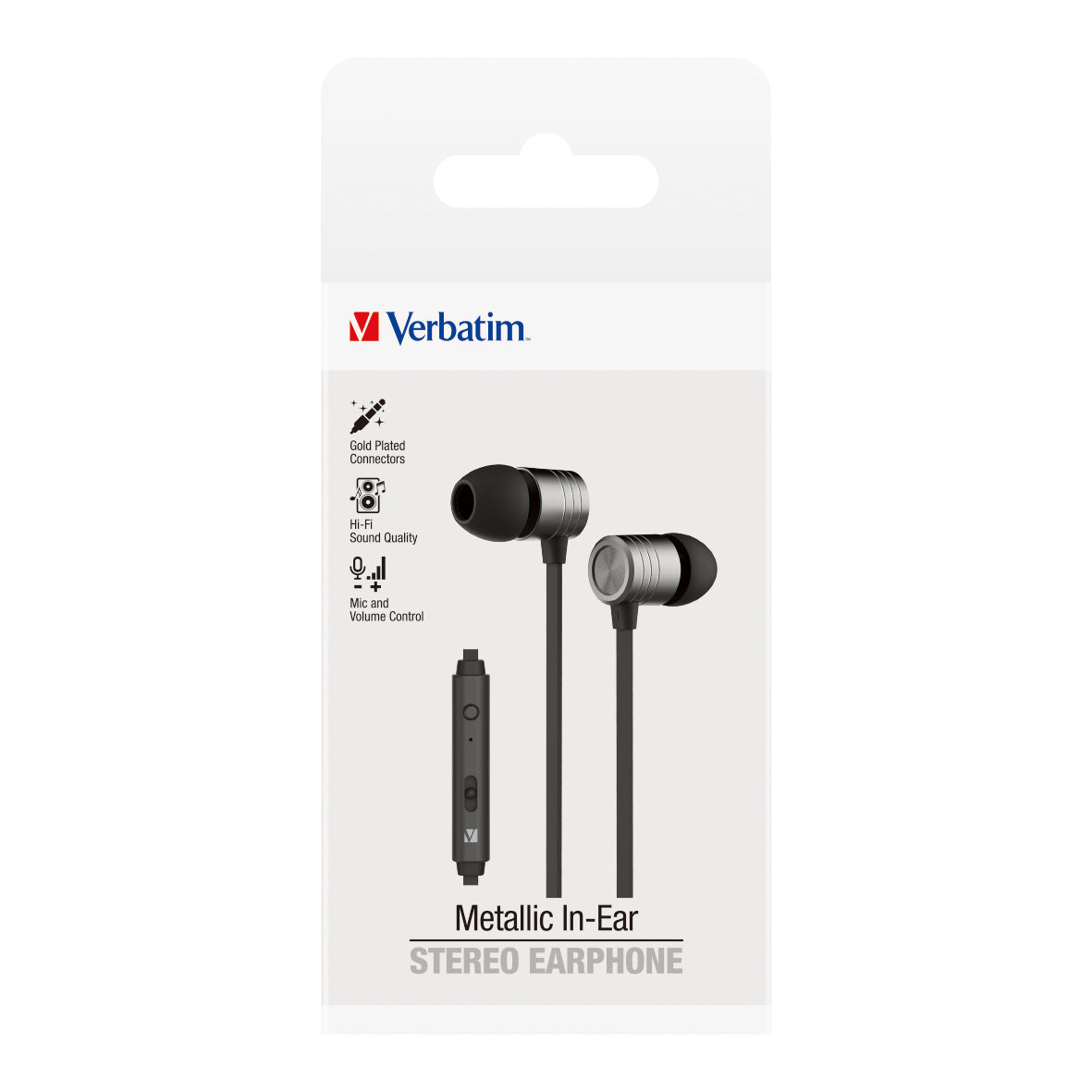 Verbatim Essentials In-Ear Earphones with Mic & Volume Control Space Grey
