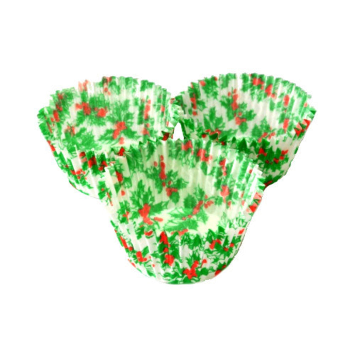 Large Muffin Paper Cases Holly 55x36mm - Cafe Supply