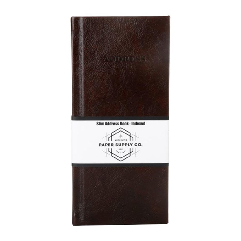 OSC Vintage Address Book Slimline Brown - Cafe Supply