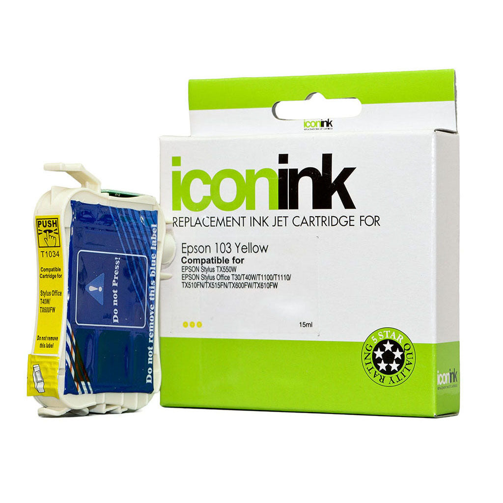 Icon Compatible Epson 103 Yellow Ink Cartridge - Cafe Supply